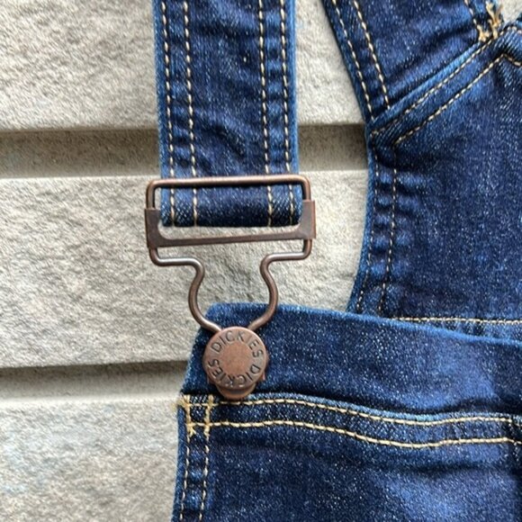 Dickies Distressed Raw Hem Bib Shortalls Sz S - Picture 6 of 15